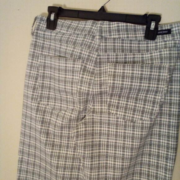 Liverpool Pants Women 10 Stretch Straight Plaid Blue Brown - Picture 16 of 16